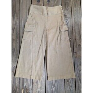 Nicole Miller Tan Cargo Culottes With Side Zipper 6